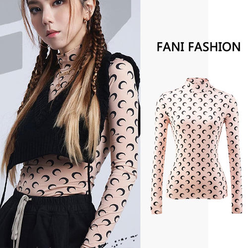 邓紫棋同款打底衫小立领紧身衣