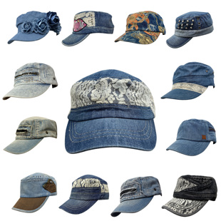 牛仔帽子2025防晒棒球帽牛仔弯檐显脸小韩版 鸭舌帽平顶帽马术帽女