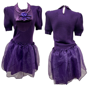 少量昭和打歌服演出浪漫复古日系vintage风针织衫 蓬蓬裙连衣裙女