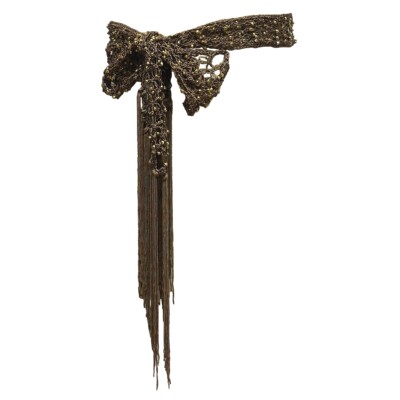 90s千禧复古银色垂感编织串珠打结腰带围巾