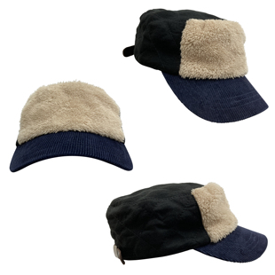 冬季 日系古早街头复古印花军旅帽平顶帽报童帽马术帽女 厚款