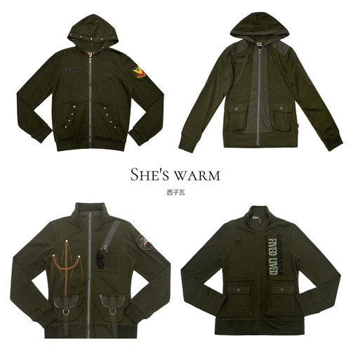 2026春轻亚美式复古街头朋克机能工装军旅户外休闲连帽卫衣外套女