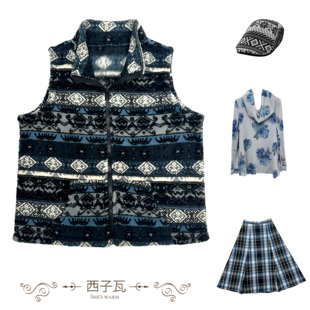 费尔岛波西米亚民族风百搭弹力摇粒绒薄绒马甲