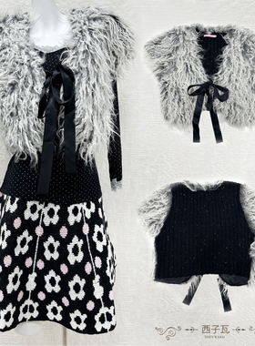 日杂风古早早韩亚文化针织毛线毛毛短袖叠穿外披开衫