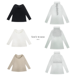 上衣女集合 T恤外穿打底衫 日系早古韩版 秋冬复古棉弹舒适长袖