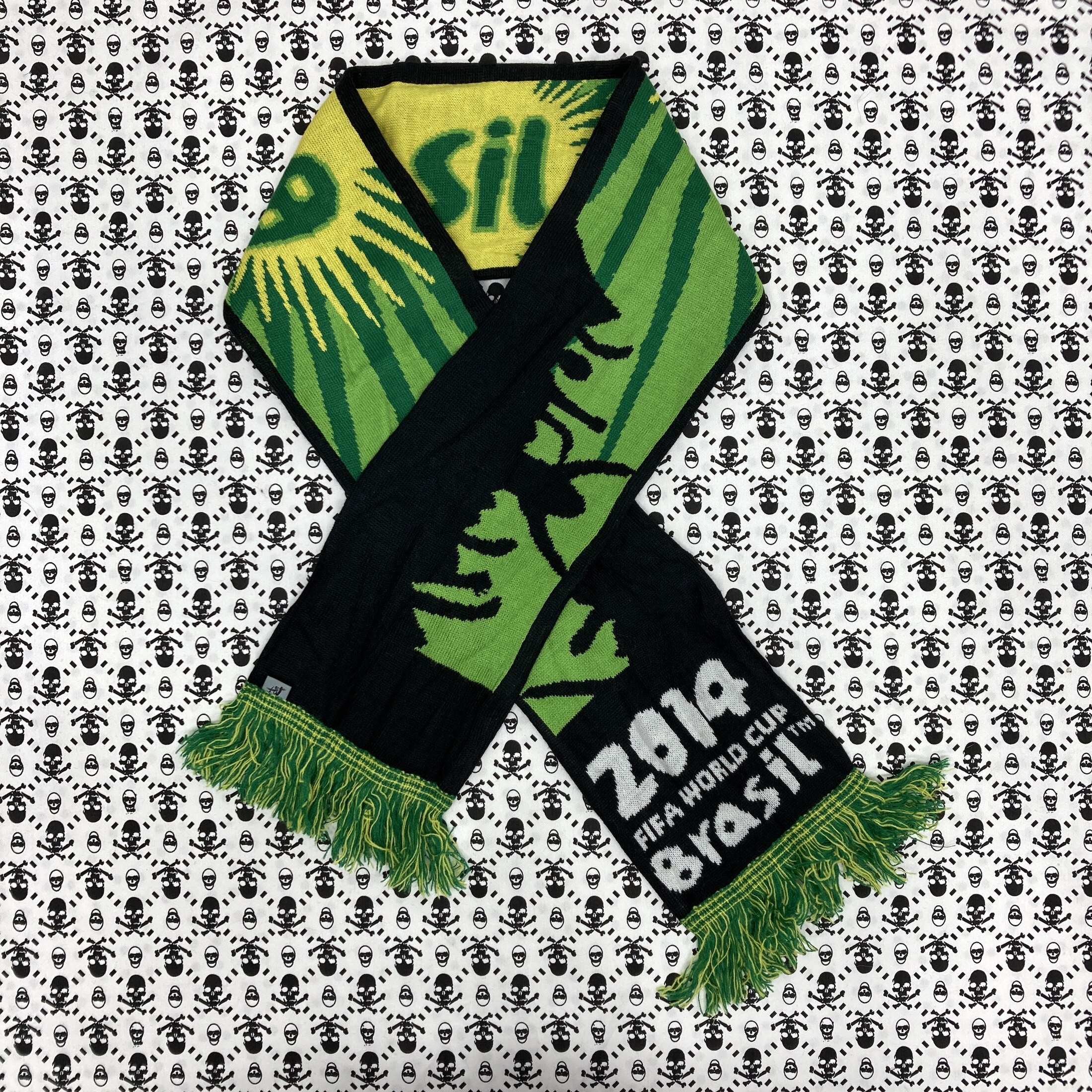 孤品|外贸街头休闲学院运动棒球足球滑板毛线流苏围巾4