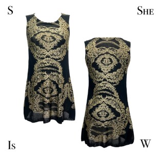 gyaru日潮黑金涩谷辣妹千禧街头烫金印花薄百搭针织背心