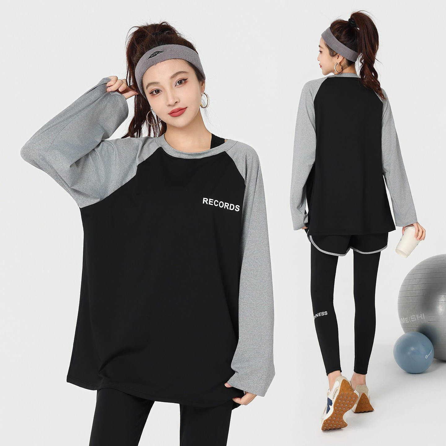 2025秋冬新款运动套装女瑜伽服上衣长袖长裤套装跑步健身速干衣女