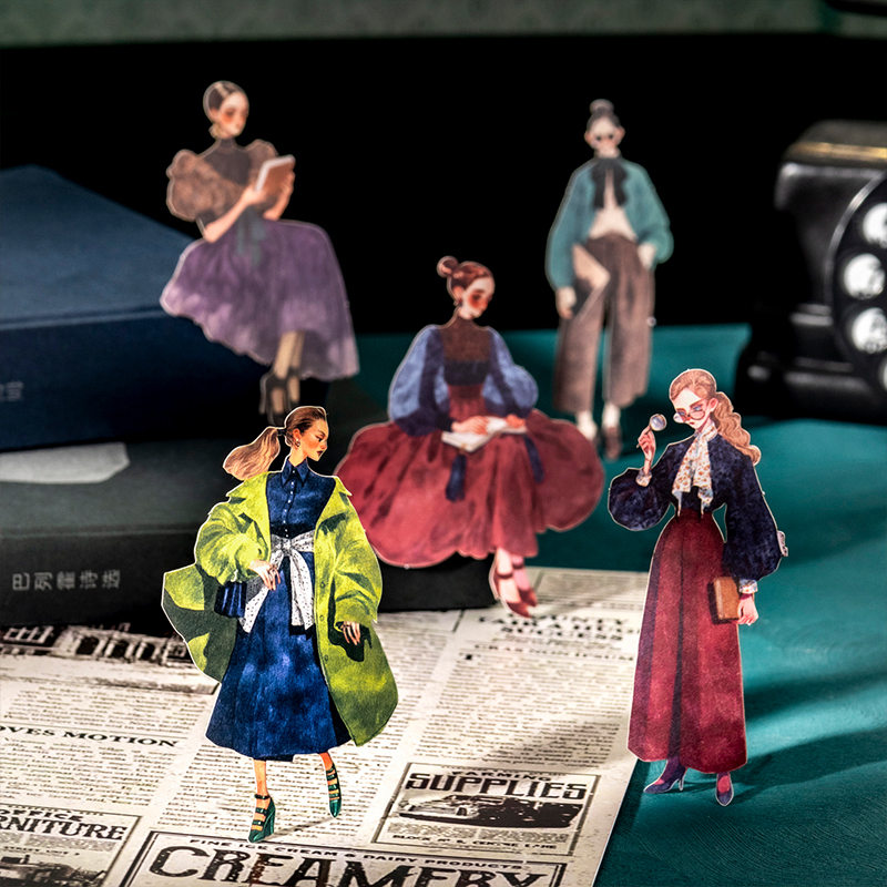 手账贴纸激光裁边无白边摩登穿搭