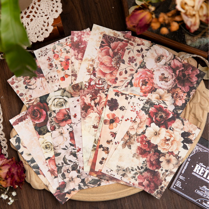 手账打底素材纸轻复古碎花无重复