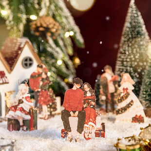 M｜奇妙圣诞夜贴纸 激光裁边圣诞节日氛围人物情侣穿搭白牛皮贴画