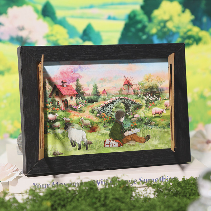 手账pet胶带治愈插画田园风景