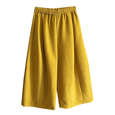 灯芯绒八分休闲裤子女小个子2025秋冬高腰慵懒宽松直筒阔腿弯刀