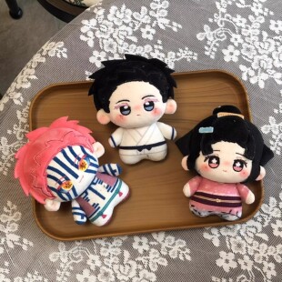 鬼灭之刃猗窝座甘露寺蜜璃10cm我妻善逸棉花娃娃可爱毛绒玩偶挂件