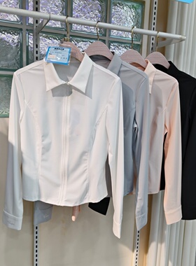 洁米6W8022春夏女冰感防晒衬衣拉链小蛮腰长袖正肩防紫外线户外