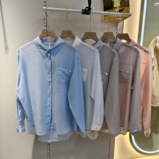 衬衣开衫 宽松外搭长袖 外套 新款 她炽2623仙仙搭天丝防晒衣女夏季