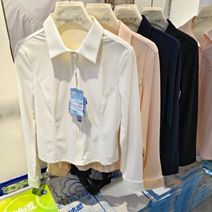 新款 轻系8022女冰感衬衣领小蛮腰防晒衣修身 显瘦速干拉链2026夏季