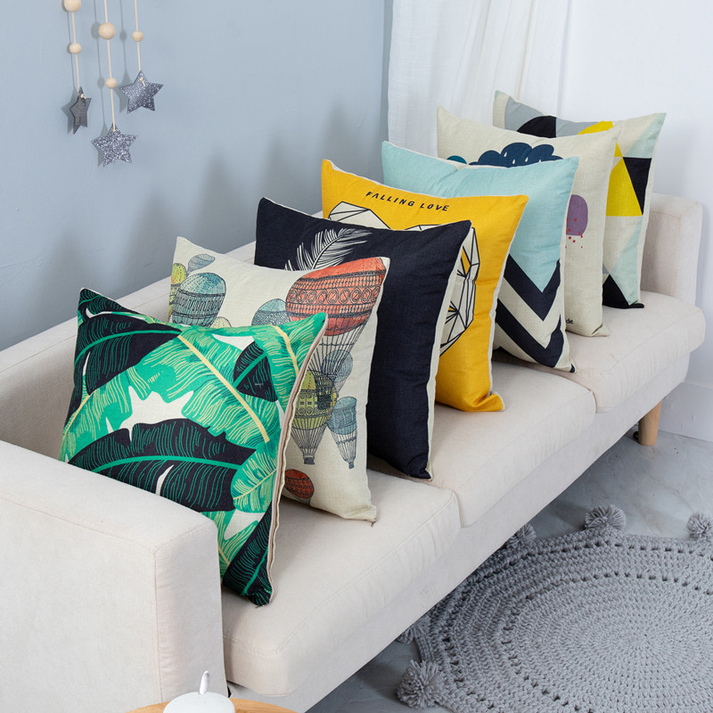 枕头抱枕套床上腰靠抱枕靠背抱枕亚麻床用头枕侧睡枕背靠枕柔