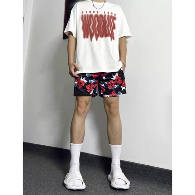 运动美式短裤篮球不过膝宽松休闲男款健身训练裤子透气速干运动三