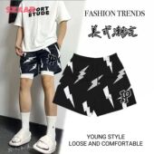 不过膝高街休闲三四分裤 闪电篮球运动短裤 健身透气欧 速干美式 夏季