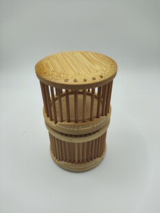 竹子插条蝈蝈笼手把件矮款涿州李师傅纯手工制作