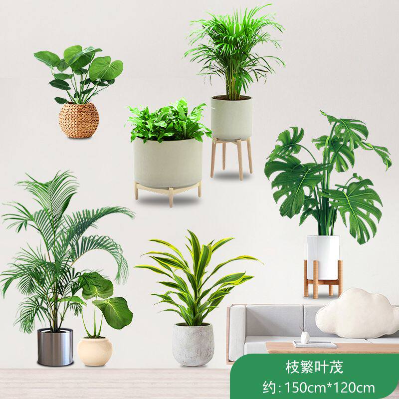 创意绿植贴纸装饰小图案墙画3d立体墙纸自粘可移除墙贴背景墙贴画