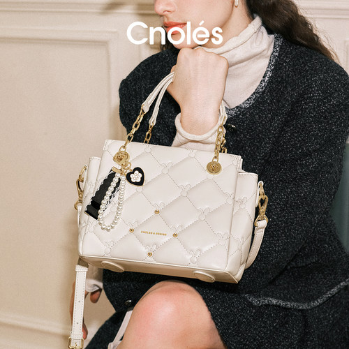 Cnoles蔻一菱格女士手提斜挎女包
