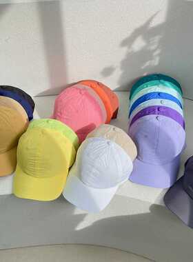 轻薄速干糖果色运动棒球帽子女外出旅游户外遮阳帽软顶鸭舌帽潮男