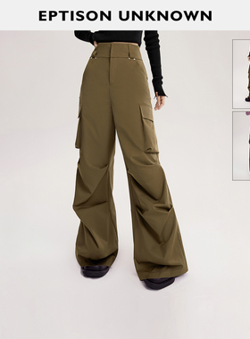 【69/件】EPTISON休闲裤女2025冬季新款高腰复古高级感工装长裤