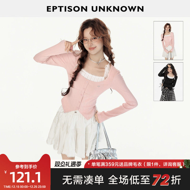 Eptison甜美少女风短款针织衫