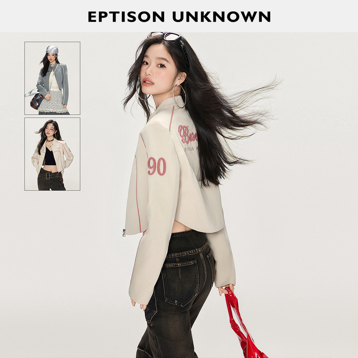 Eptison短款辣妹机车风外套图片