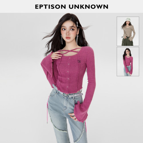 Eptison甜辣风修身绒感针织衫