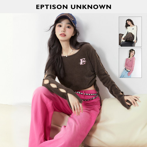Eptison短款温柔风针织上衣