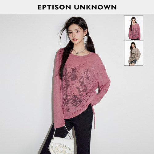 Eptison美式复古宽松挂脖上衣