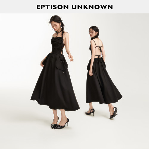 Eptison露背高级感吊带连衣裙