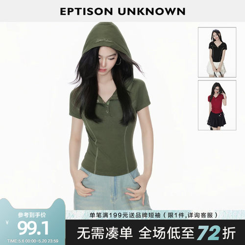 Eptison美式复古风连帽T恤