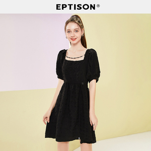 【69/件】EPTISON连衣裙女夏季收腰气质修身复古设计感小众裙子