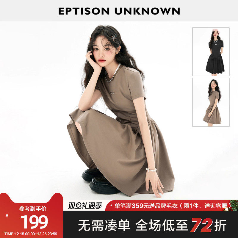 eptison圆领修身短袖连衣裙