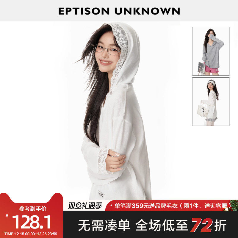 Eptison少女风蕾丝拼接T恤