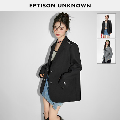 Eptison垫肩廓形休闲西装外套