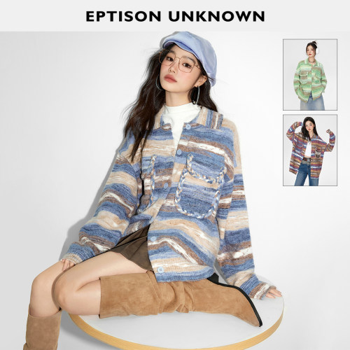 Eptison慵懒风针织开衫外套