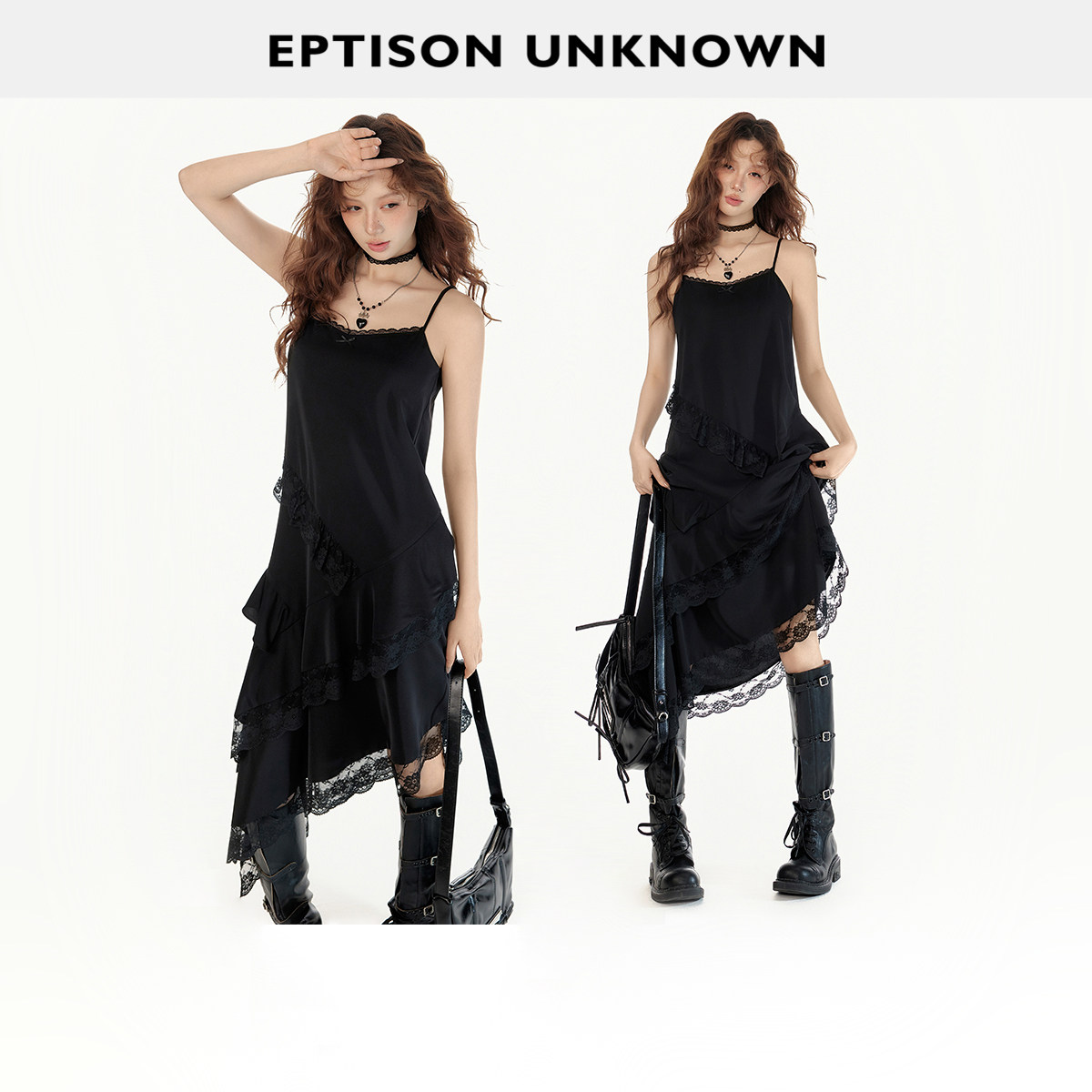 Eptison复古风吊带A字长裙图片