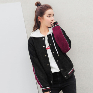 【29.9/件】EPTISON冬季新款短外套女黑色棒球服休闲外套上衣