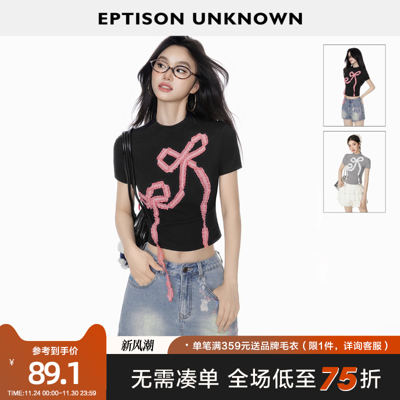 Eptison甜辣风蝴蝶结正肩T恤