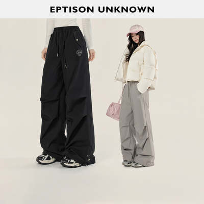 Eptison休闲风加绒工装直筒裤