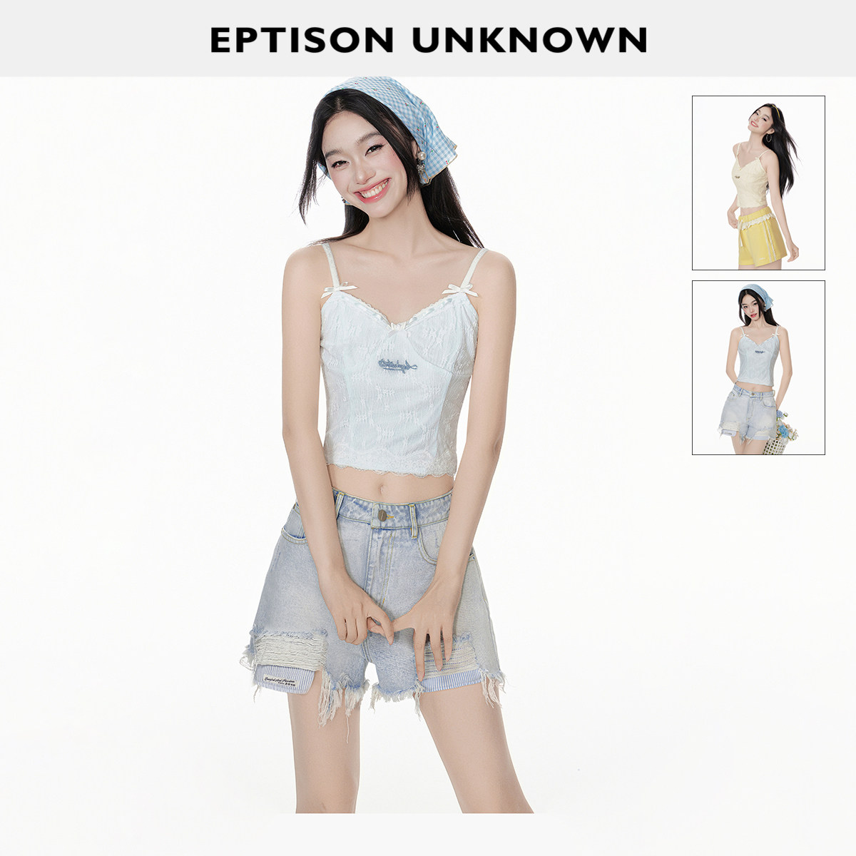 Eptison修身蕾丝吊带上衣图片