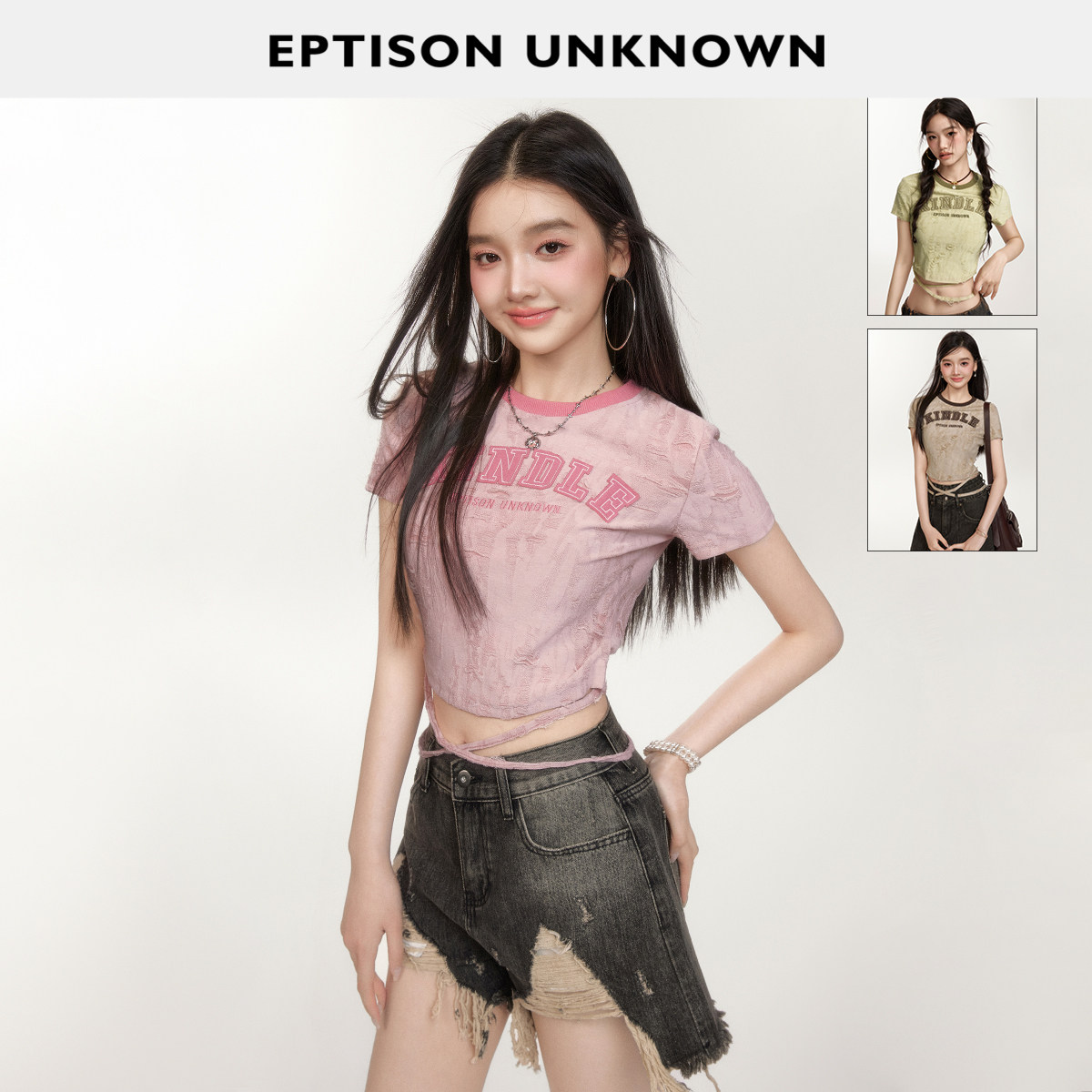 EPTISON美式辣妹短款T恤上衣图片