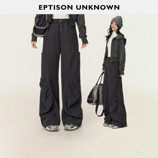 169 宽松复古设计感工装 件 女2025冬新款 裤 EPTISON加厚休闲裤