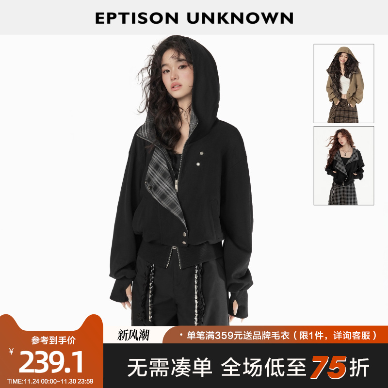Eptison复古风连帽休闲短外套