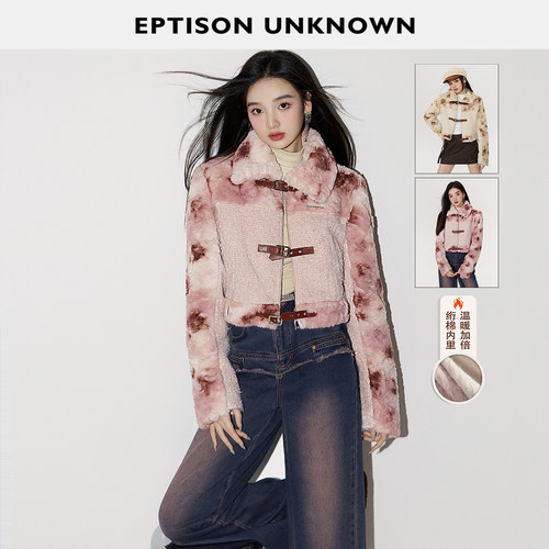 Eptison短款辣妹加厚复古外套